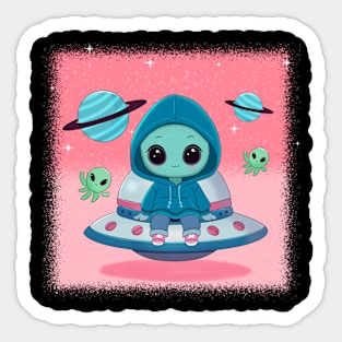 Cute Little Alien Sticker